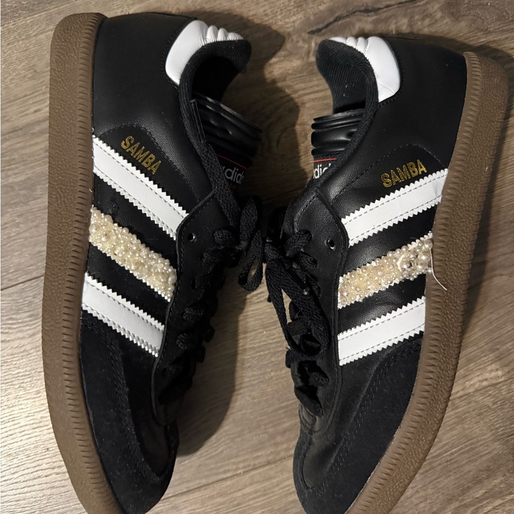 Adidas sambas personalized with pearls